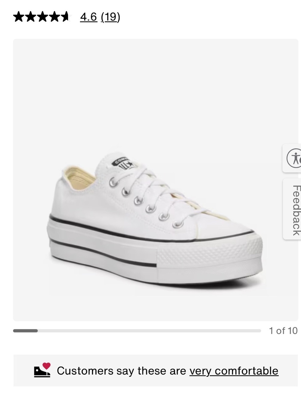 Converse White Low-Top Platform Sneakers with Black Stripe Detail